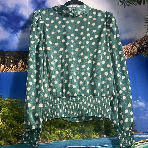 Heartloom Green and White polka Dot Blouse - Picture 5 of 7